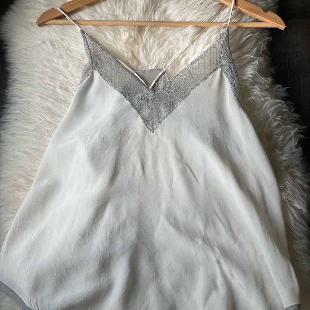 Zadig&Voltaire off white silk top size Small